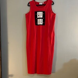 EUC Tropico Red Cotton Maxi dress size large